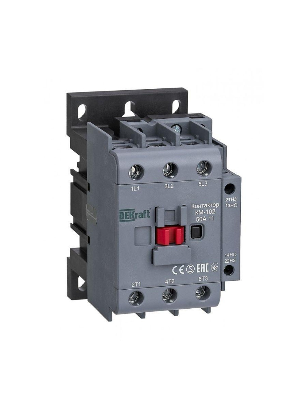 Контактор КМ-102 3п 50А кат. 230В AC 1НО+1НЗ AC-3 AC-4 DEKraft 22007DEK