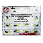 Мормышка Русская рыбалка "Гвоздик Спортивный Микроб" с полосами (2мм)