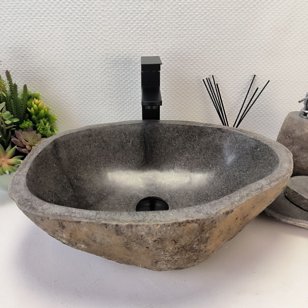 Раковина из речного камня RS-63321 (49*36*16) 0122