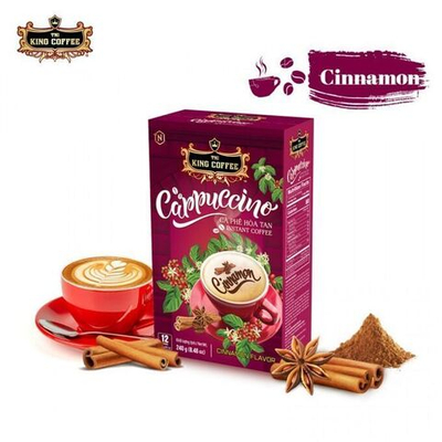 Растворимый кофе Капучино Корица "King Coffee" Cappuccino Cinnamon, 12 стиков по 20 гр