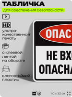 Табличка для обеспечения безопасности "Опасность, не входить, опасная зона", для производства, предприятия, организаций, 40х30 см, Silver Plane x Айдентика Технолоджи
