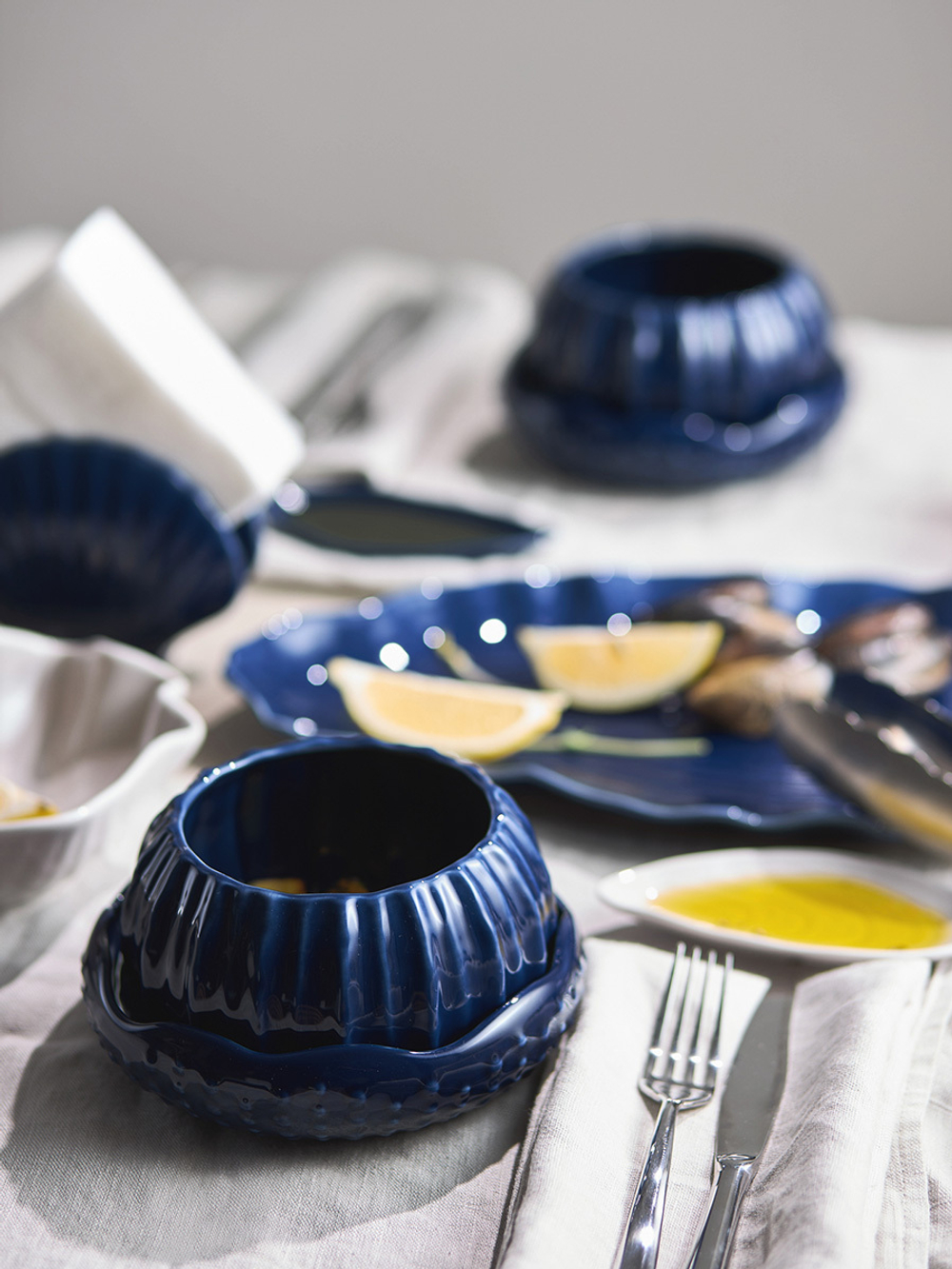 Набор из 2 салатников actinia синего цвета из коллекции sea treasures, 640 мл