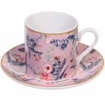 Кофейный набор 12 предметов «Paradise» (6кружек 90мл+6блюдец), розовый