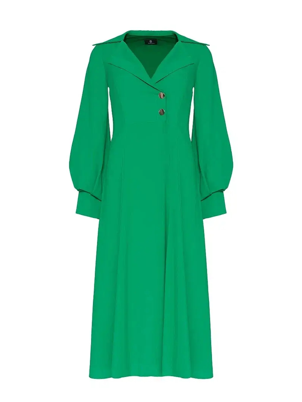 Платье с объемным рукавом и имитацией запаха