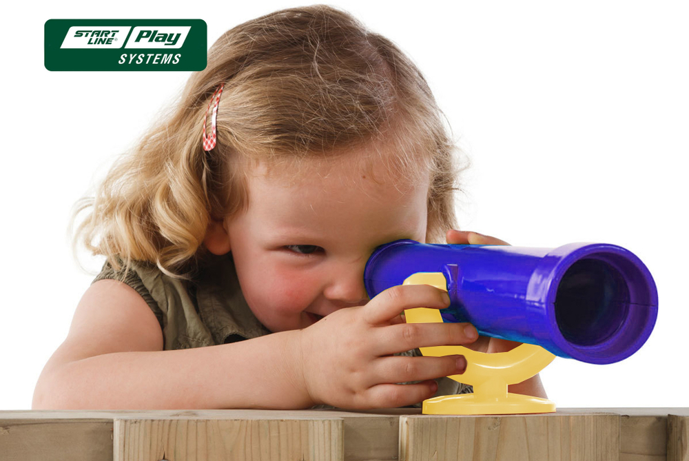 Пластиковый телескоп желто-синий