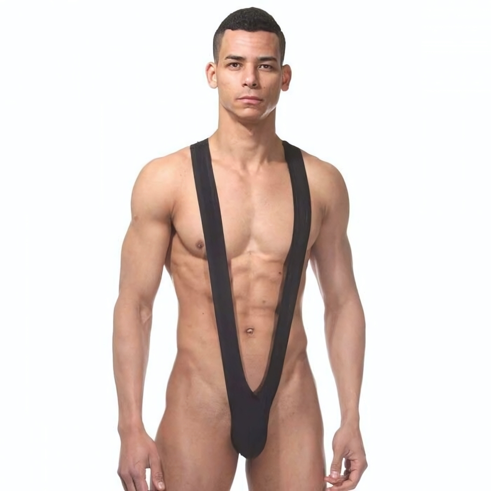 Черное мужское боди на широких лямках (Размер: L-XL) (Цвет: черный)