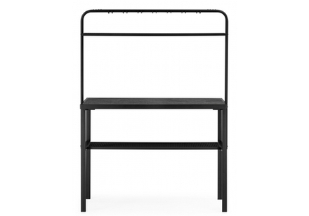 Барный стол Woodville Сари 120х50х171 дпк графит, черный, ножки черные