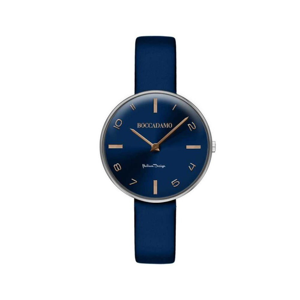 Часы Boccadamo PinUp Blue PU008 BL с кожаным ремешком, минеральным стеклом
