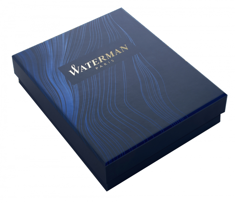 Подарочный набор Ручка роллер Waterman Embleme цвет GREY CT, цвет чернил: черный с чехлом