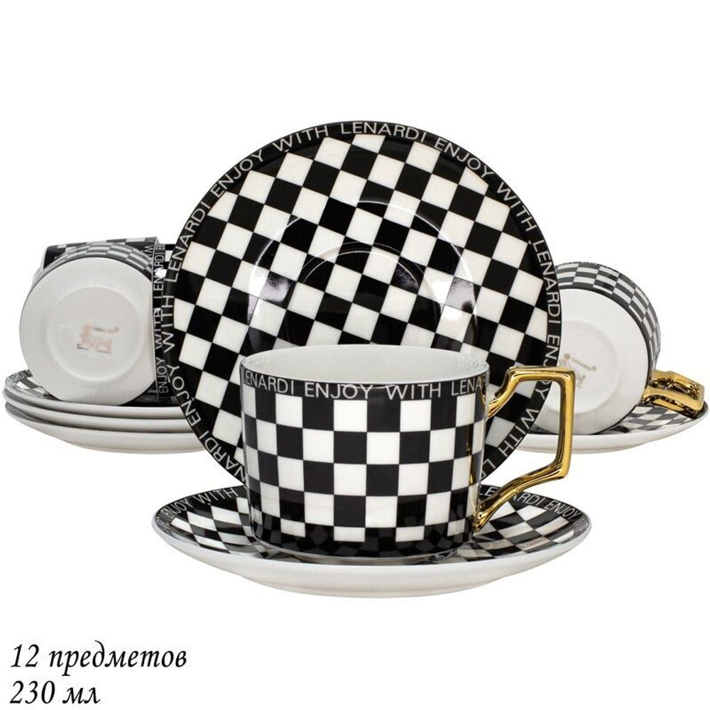 Lenardi 205-413 Чайный набор 12пр. 230 мл ENJOY в под.уп.(х6)Фарфор