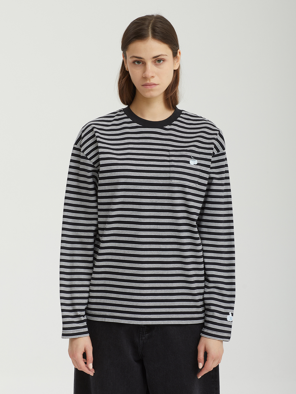 Женский Лонгслив Cherry Stripe Pocket