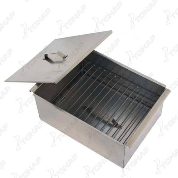 Коптильня двухъярусная Тонар с поддоном для сбора жира 380х280х170 (сталь 1,5 мм) (К-003)