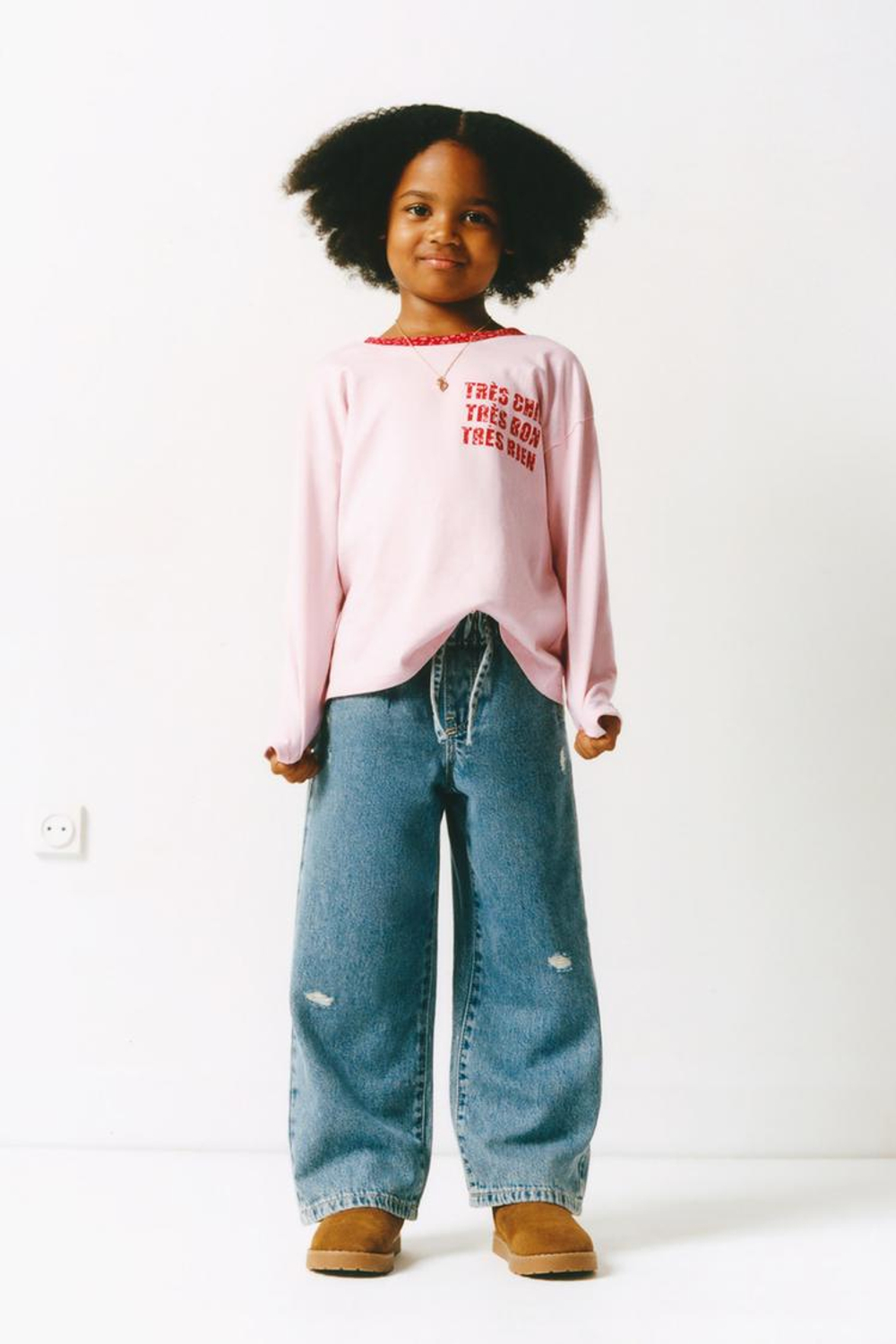 ZARA ФУТБОЛКА С ТЕКСТОВЫМ И ЦВЕТОЧНЫМ ПРИНТОМ, КРАСНЫЙ