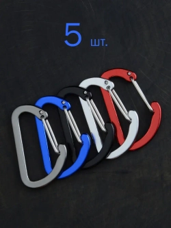 Карабин вспомогательный до 8 кг алюминий 40х25 мм