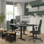 Офисный стул с подлокотниками - IKEA SMÖRKULL/SMORKULL/СМЁРКУЛЛ ИКЕА, 104х66х59 см, черный
