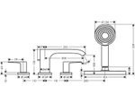 Смеситель на борт ванны Hansgrohe Vivenis 75444670 черный матовый