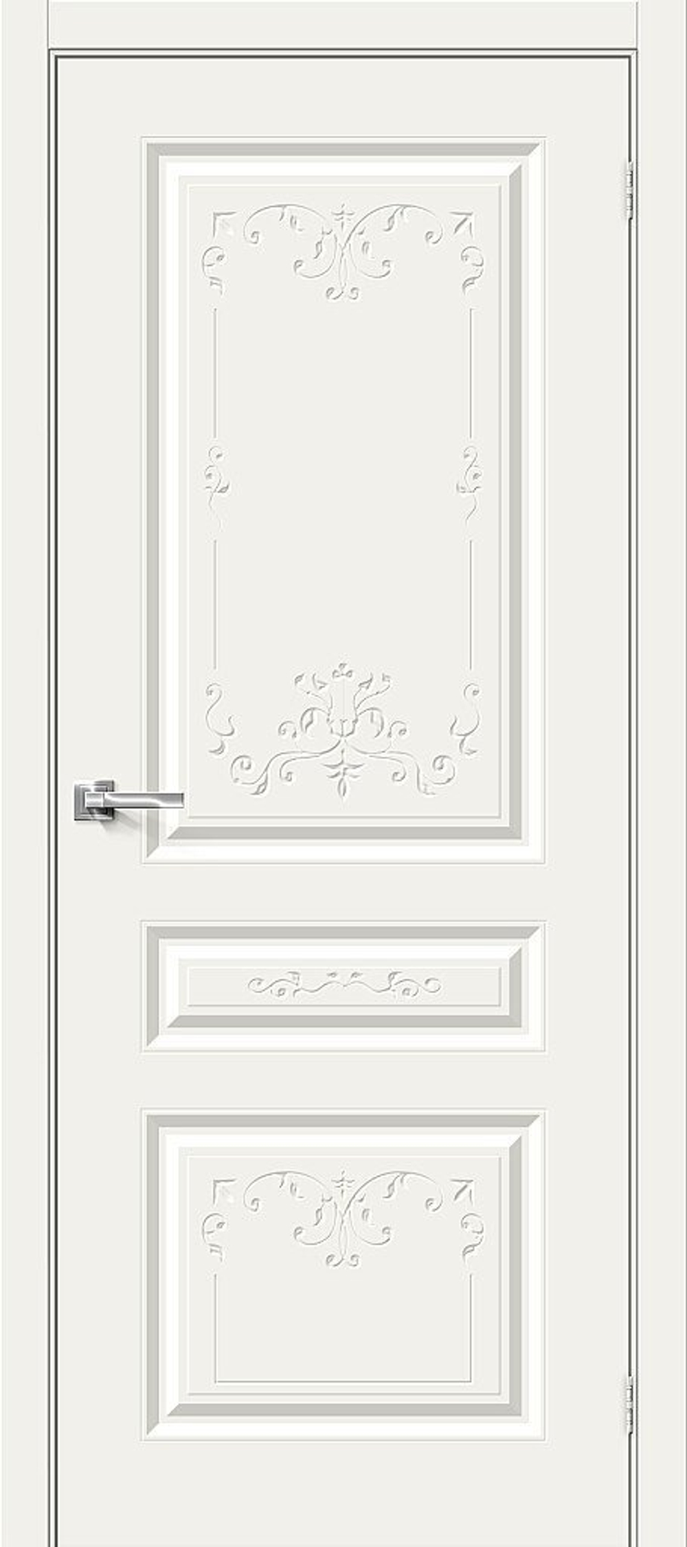 Дверь Скинни-14 Аrt / Цвет Whitey / Двери Браво