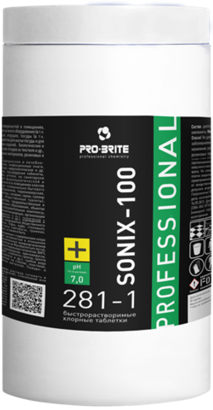 Быстрорастворимые таблетки на основе хлора Pro-Brite Sonix-100 1 кг
