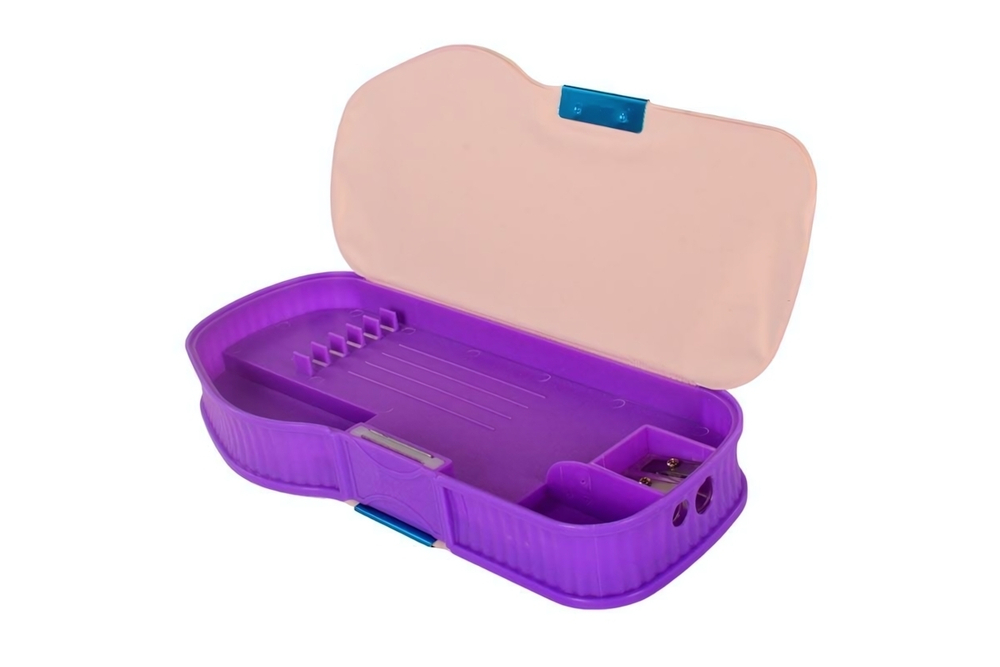 Пенал пластиковый "Пианино", 22*10*4см с точилкой, 4 вида микс