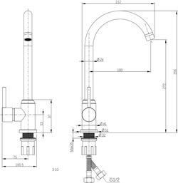 Смеситель для кухни Domaci Ливорно DMC02000BK матовый черный