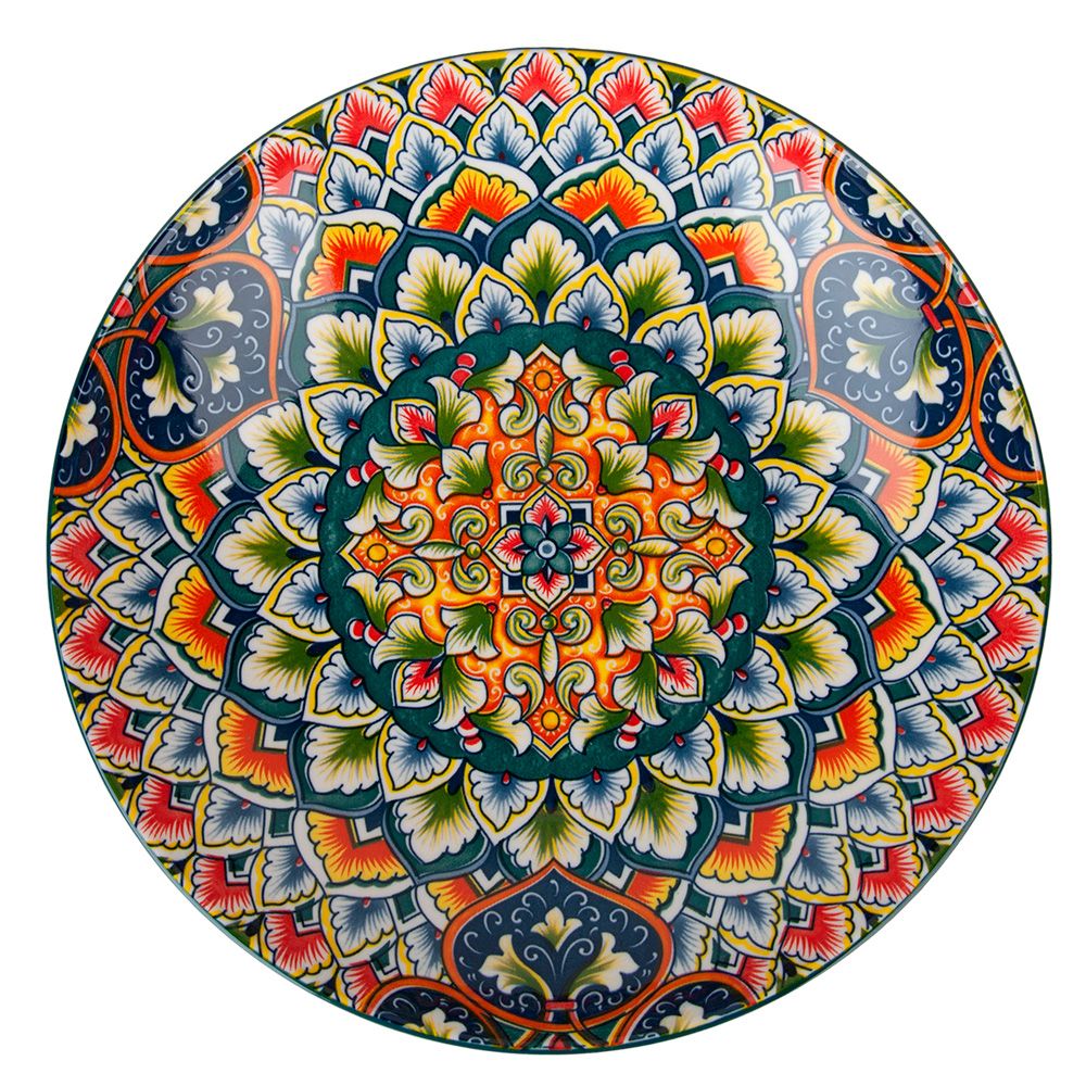Тарелка "Arabesque" (зеленый) 21*21*4,5см (min6) (транспортная упаковка)