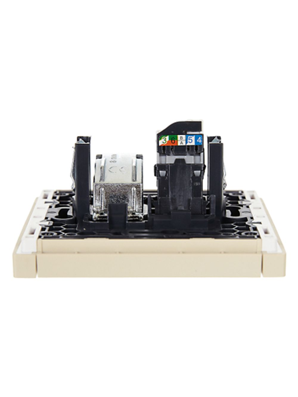 FORTE&PIANO Розетка двойная TV+RJ45 кат.5E FP436 ваниль IEK
