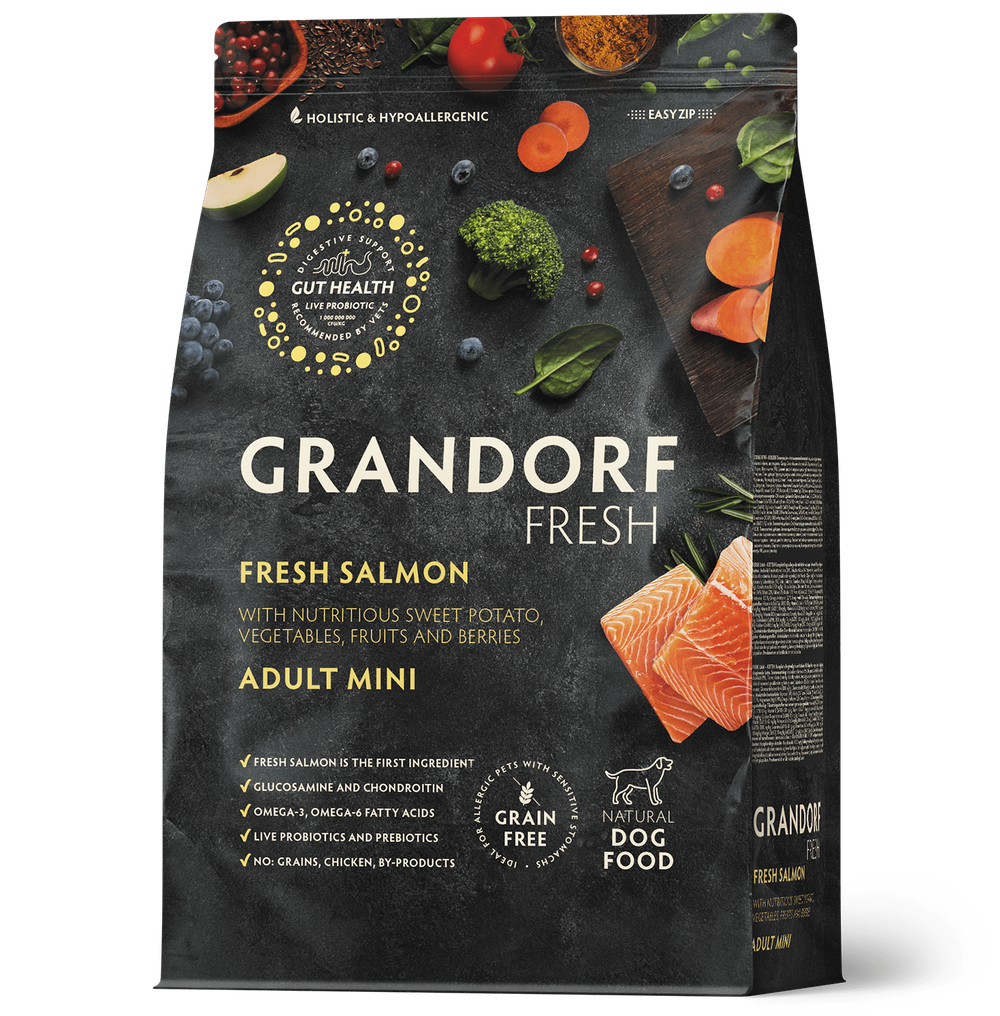 Grandorf Fresh Dog Potato корм сухой беззерновой для собак мелких пород лосось,батат
