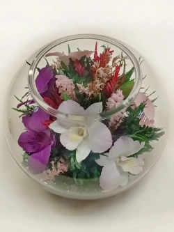 натуральные цветы в стекле, вакуум