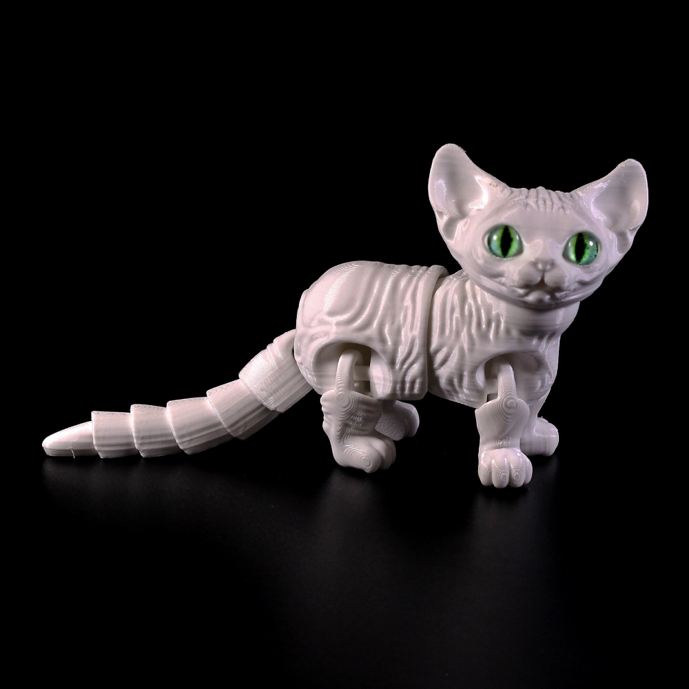 Подвижный котёнок Сфинкс, игрушка антистресс, белый