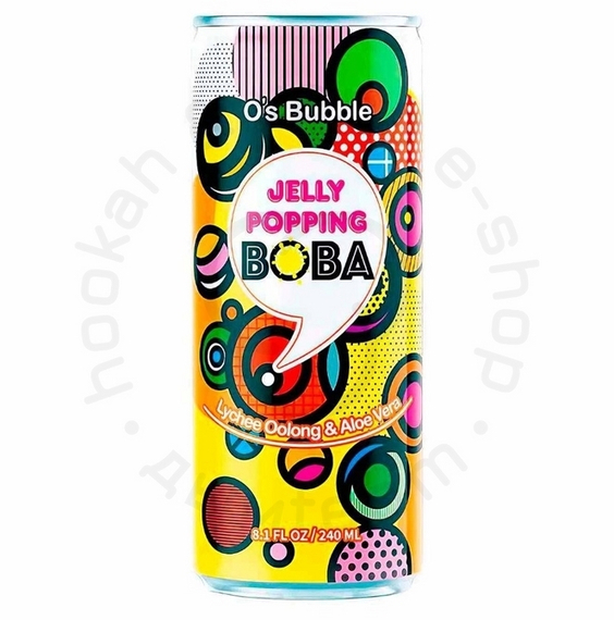 Газированный напиток O&#39;s Bubble Jelly Popping Boba (Lychee Oolong Tea + Aloe Vera) Личи, Улун и Алое
