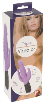 Сиреневый тройной вибратор Triple Vibrator - 22,2 см.