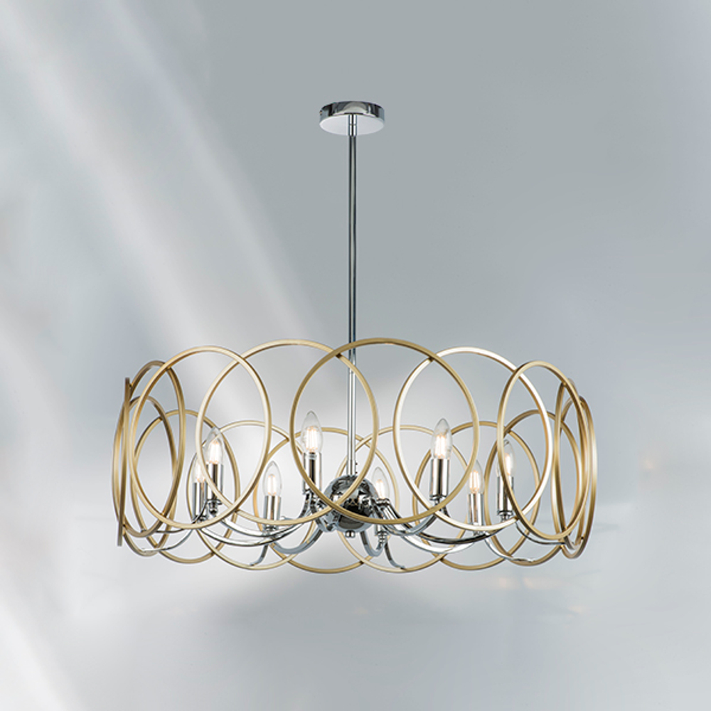 713083 Люстра REGOLO 8х40W E14 ХРОМ/ЗОЛОТО