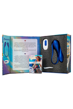 Синий двусторонний вибратор Agamien с управлением через приложение - 46 см.