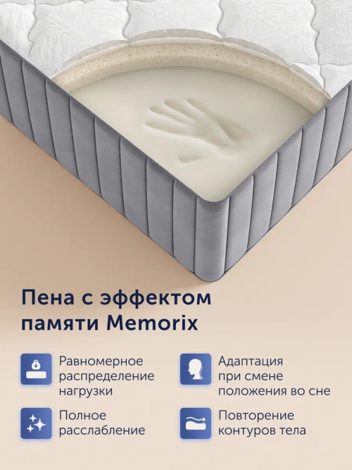 Матрас BuyBeauty, 28 см, жесткость выше средней, пружины, латекс, memorix