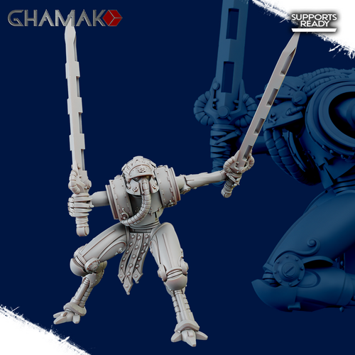 Adeptus Mechanicus Sicarian Сикарий №3 с парными клинками миниатюра для dnd, днд, pathfinder, фентези, Настольная игра, НРИ, Варгейм, РПГ