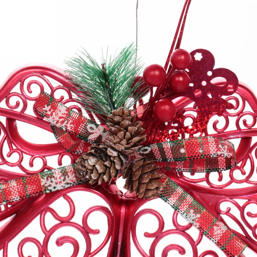 Украшение новогоднее «Лесной звон» 27*23 см, Красный/золото