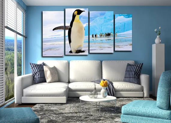 Модульная картина "Пингвин на льду"