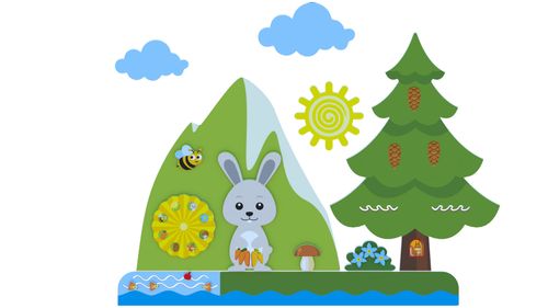 Декоративно-развивающая панель "Зайка в лесу"