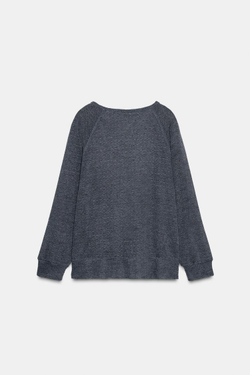 ZARA ДЖЕМПЕР В СТИЛЕ РУСТИК С ДЛИННЫМИ РУКАВАМИ, АНТРАЦИТОВО-СЕРЫЙ