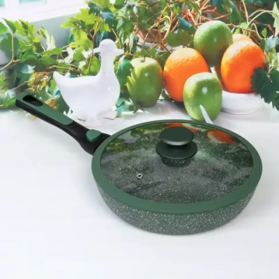 Сковорода «BAROLY» GREEN 26см индукционная с крышкой, съемная бакелитовая ручка