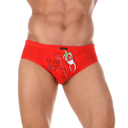Мужские трусы брифы красные с принтом Pelican ML452