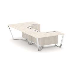 Steel Meet Стол переговорный П-образный MD-PR.B.SP-07P Денвер Светлый/Нержавеющая Сталь/Хром 1600*32