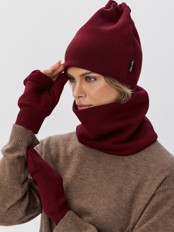 Шапка бини с начесом для хвоста, дред и кос