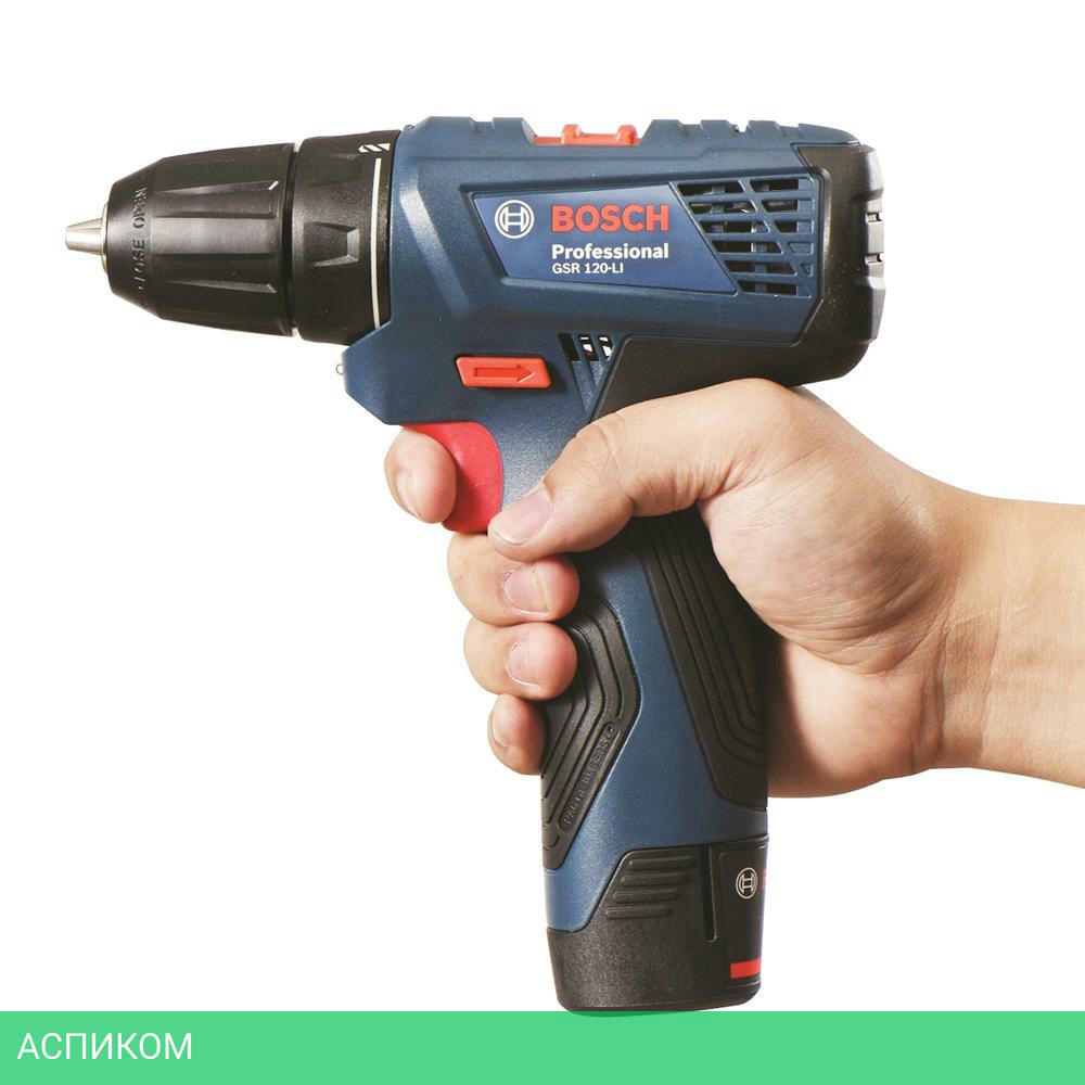 Дрель-шуруповерт Bosch GSR 120-LI Professional с 2-мя АКБ, кейс (06019G8000)