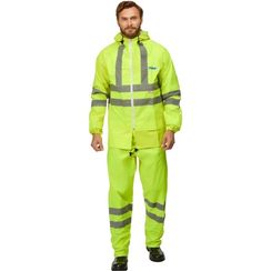 Костюм сигнальный влагозащитный Extra-V-КБР полиэфир с ПВХ покрытием лимонный с СОП