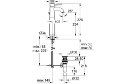 Смеситель Grohe BauClassic для свободностоящих раковин 32868000