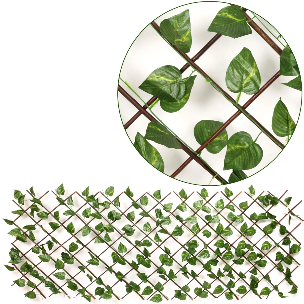 Забор декоративный «Виноградная лоза» при ширине 2 м высота 0,95 м (h-1,2м в сложенном), Зеленый