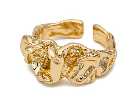 Кольцо "Мятый металл", 11мм