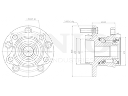 Ступица задняя (без ABS) UNIO HUB-20152