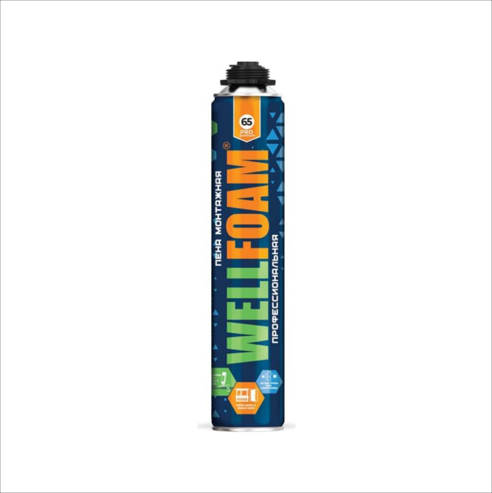 WELLFOAM Pro 65 Premium Пена монтажная профессиональная всесезонная 1000мл